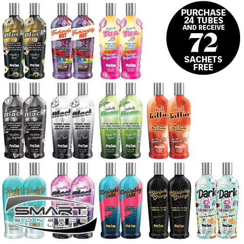 PROTAN Pro Tan Incredible Packag 78 kostenlose Lotionen Sonnenliege Bräunungslotionen Beschleuniger sh