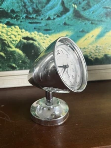 IKEA Vintage Space Age Chrome Desk Clock On Tulip Stand Design Mid Century - Picture 1 of 5