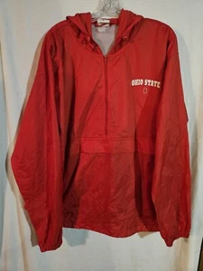 Vintage Ohio State Buckeyes Champion Brand Windbreaker 1/2 Zip Pullover Size XL - Picture 1 of 11