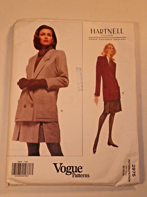 V-2975 Jacket Skirt Hartnell Designer Sewing Pattern Vogue Plus Size 20-22-24 UC - Image 1 of 4