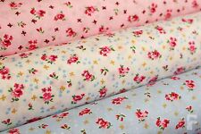 100% Cotton Print Fabric - Mini Bows & Hearts - Rose & Hubble - ON SALE p/m