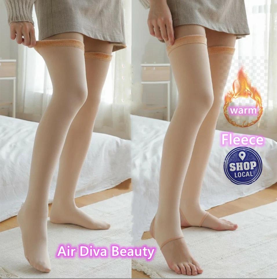 Mujeres Invierno Polar Cómodo Felpa Pierna Rodilla Cálido Grueso Medias Medias Calcetines Largos Foto 1 de 4