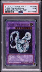 2005 Yu-Gi-Oh! Cyber Twin Dragon CRV-EN035 Ultimate Rare 1st Edition PSA 9 - Picture 1 of 1