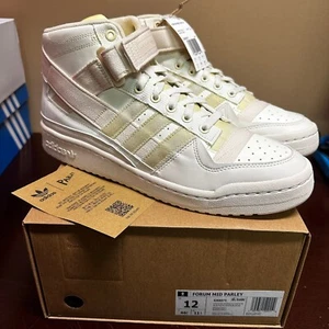 Adidas Mens Wonder White Forum Mid Parley GX6971 Athletic Basketball Shoes Sz 12 - Picture 1 of 7