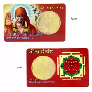 Sri Sai Baba Yantra Coin in Copper Sai Baba Statue Idols Yantra Om Pooja Shop - Picture 1 of 1