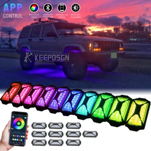 For Jeep Cherokee Altitude 10Pods RGB IC Underglow Light Rock Lights Turn Signal - Picture 1 of 15