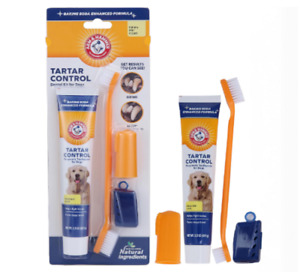 Toothpaste, Toothbrush and Fingerbrush - Tartar Control for Dogs 3-Piece Kit
