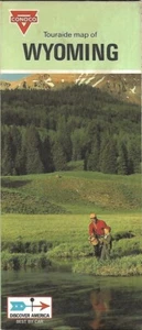 1970 CONOCO OIL Road Map WYOMING Yellowstone Sheridan Laramie Casper Cheyenne - Picture 1 of 4