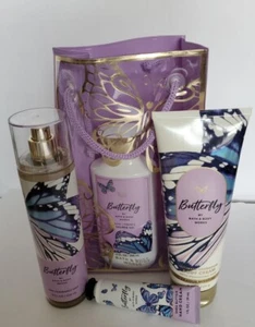 5 PCS SET BATH & BODY WORKS BUTTERFLY FRAGRANCE MIST LOTION GEL CREAM + GIFT BAG - Picture 1 of 10