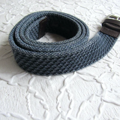 Tommy Bahama Blue Woven Belt 38  Genuine Leather Accents Trim Mens Excellent - Image 1 of 4