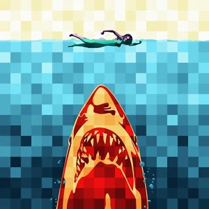 Jaws Mosaic 30x30" Pop Art Ltd. Ed. Fine Art Print Signed by John Lathrop - Picture 1 of 4