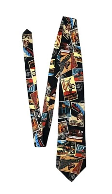 Harley-Davidson Men's Postage Necktie 2003 Ralph Marlin Silk Tie Foto 1 de 4
