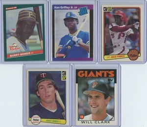 1980's Hall of Famer Rookie 5 Card Lot Inc. Barry Bonds, Ken Griffey Jr., Franco - Picture 1 of 2