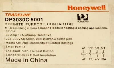 HONEYWELL TRADELINE DP3030C 5001 3 polos 32 AMP 208 240 VAC propósito definido Foto 1 de 4