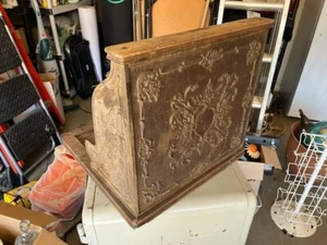 Parts Only - Brass/Bronze Back, Side and wood base for Antique Cash Register - Picture 1 of 5