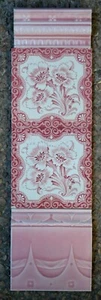  ALFRED MEAKIN - ANTIQUE ART NOUVEAU MAJOLICA - 4 TILE SET - C1900 - Picture 1 of 5