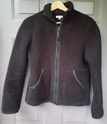 MAX STUDIO Black Chenille Faux Shearling Coat Jacket Size Small - Image 1 of 4