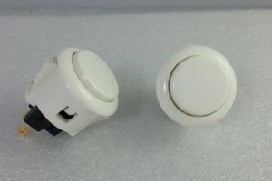 2 x pcs Japan Sanwa White Start Push-Buttons OBSF-24-W Video Arcade Parts - Picture 1 of 5