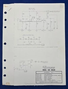 Original Thomas Organ  Service Schematics - Manual / Model 600 -- #4 - Picture 1 of 1