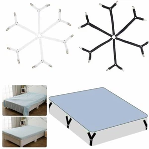 Adjustable Metal Crisscross Bed Fitted Sheet Straps Suspenders Gripper Fastener - Picture 1 of 17