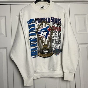 Vintage Vtg 1990s 90s MLB Toronto Blue Jays 1993 World Series Sweatshirt XL - Picture 1 of 5