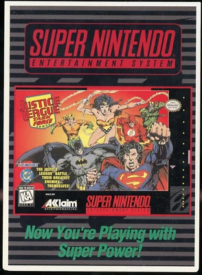 Justice League Task Force Super Nintendo SNES VidPro Vid Pro Card Vintage - Image 1 of 2