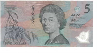 AUSTRALIA $5 Dollars VF POLYMER Banknote ND (1992) P-50a Prefix AA 25 - Image 1 of 2