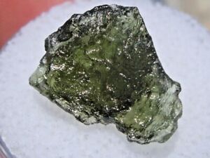 5.29 carats 15mm awesome MOLDAVITE from Czech Republic Meteorite impact with COA