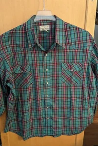 Camisa de franela Open Trails vintage años 80 para hombre XXL CUADROS 65/35 verde - Imagen 1 de 3