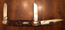 Antique ROBESON SHUREDGE #633594 Premium Stock Knife Brown Bovine MINT NEW