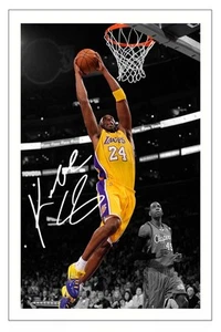 KOBE BRYANT LA LAKERS SIGNED PHOTO PRINT BASKETBALL AUTOGRAPH - Picture 1 of 1
