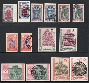 1945 Zaragoza Seminary Charity Labels - Galvez Cat. 1-13 Imperf. MNH / Used - Picture 1 of 2