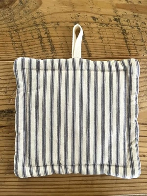 Bache floral vintage acolchado azul rayas tictac cocina Foto 1 de 2