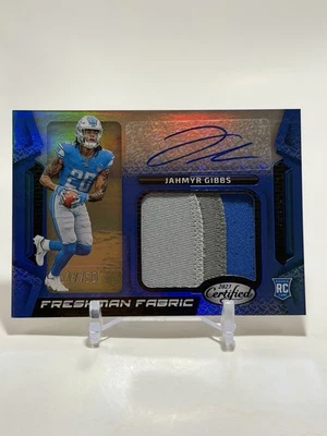 2023 Certified - Freshman Fabric Signatures Jahmyr Gibbs Mirror Teal /49 -RC RPA - Image 1 of 4