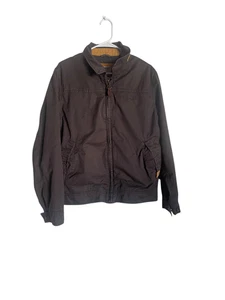 Chaqueta utilitaria Timberland para hombre marrón manga larga cremallera completa frontal talla mediana - Imagen 1 de 16
