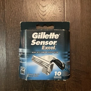 Gillette Sensor Excel Razor Blade Refills - 10 Cartridges - Picture 1 of 3