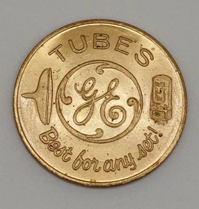 Vintage GE Tubes Gold Rush Valuable Token Medallion General Electric - Picture 1 of 2