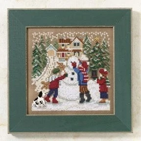 Mill Hill Snow Day Winter Buttons and Beads Counted Cross Stitch Kit 5 by 5in