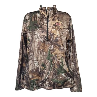 Pullover Under Armour para mujer mediano camuflaje Realtree 1/4 cremallera Foto 1 de 4