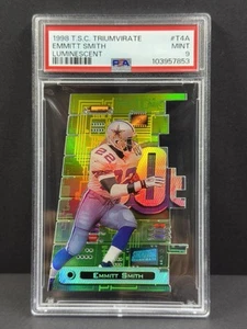 Emmitt Smith 1998 TSC Triumvirate T4A RARE LUMINESCENT PSA 9 Cowboys HOF Die-Cut - Picture 1 of 2