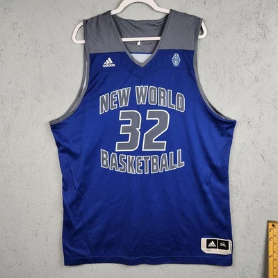 Camiseta deportiva de baloncesto Adidas del Nuevo Mundo para hombre 2XL azul Adidas Uprising logotipo del equipo AAU Foto 1 de 4