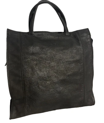 Bolso de Mano De Colección PICARD Alemán Cuero Grande Negro Suave Shopper Cartera de Mano Clásica Foto 1 de 4