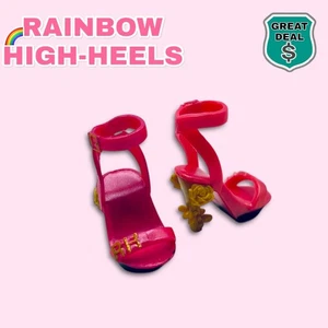 Bambola Rainbow High tacco alto scarpe fiori oro rosa. Ricambio accessori RH. - Foto 1 di 3