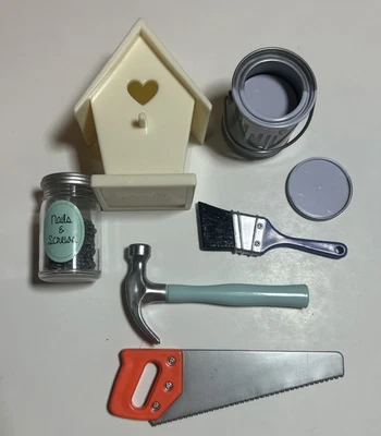 Nuestra Generación 18" Muñeca Accesorios KIT DE CARPINTERÍA Pajarera Sierra Pintura Martillo Foto 1 de 4