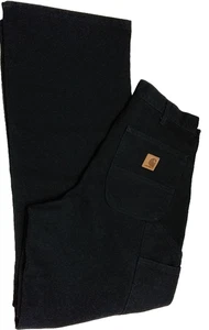 Men's 33X32 CARHARTT Blue Loose Canvas Work Carpenter Pants Tool Pockets B11 - Picture 1 of 13