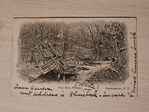 Antique Posted 1904 Old Mill Wheel Rhinebeck NY New York Postcard - Picture 1 of 2