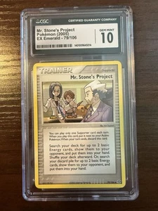Mr. Stone's Project 79/106 POP 13 EX Emerald 2005 Pokemon Card CGC 10 Gem Mint - Picture 1 of 2