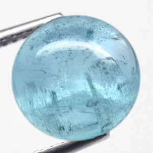 3,06Ct. Natur Edelstein Aquamarin Ozeanblau Rund Cabochon Brasilien Hinreißend - Bild 1 von 7