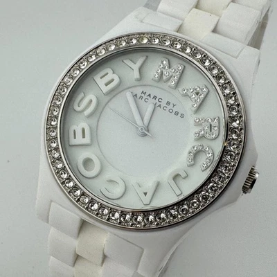 Reloj de Cuarzo Marc by Marc Jacobs Unisex 30m Blanco Plástico Estrás Batería Nueva Foto 1 de 4