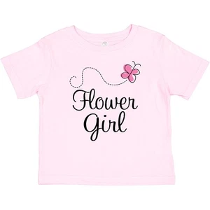 Inktastic Flower Girl Wedding Butterfly Baby T-Shirt Marriage Party Bridal Pink - Picture 1 of 9